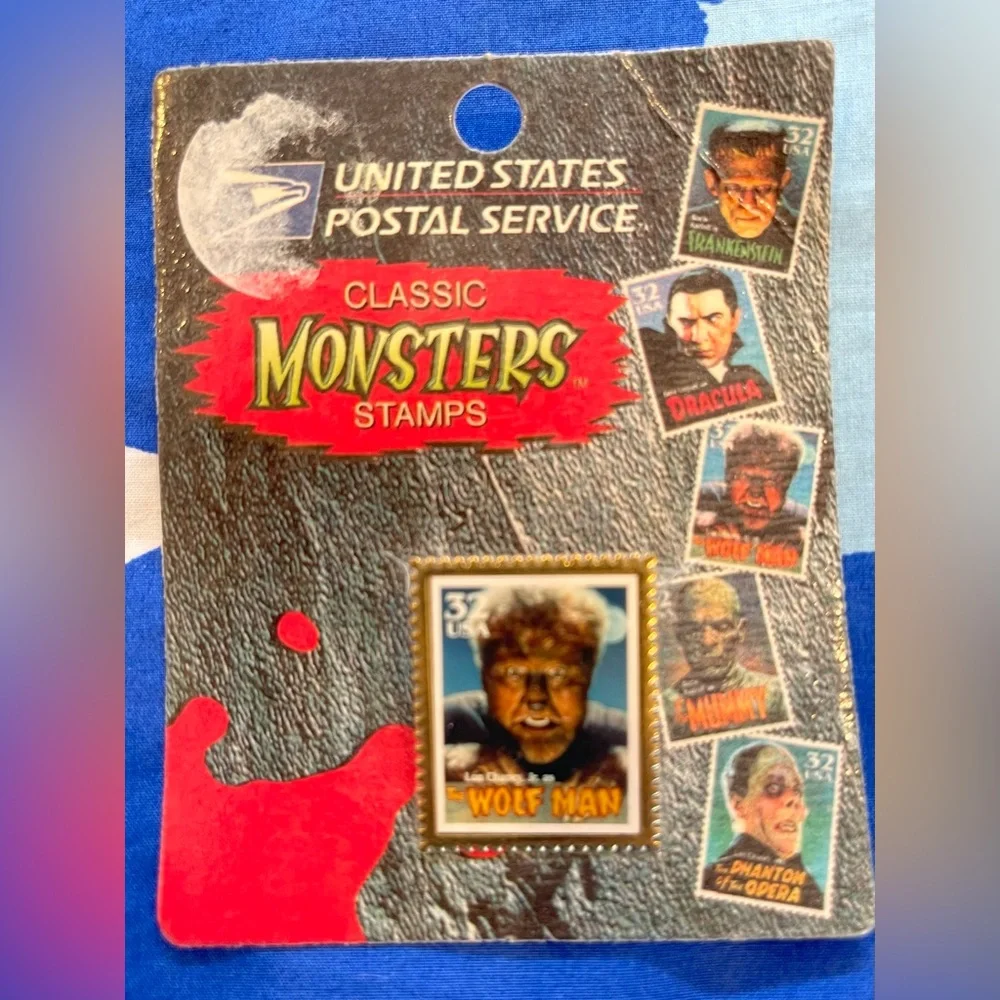 1997 Classic Monster Stamp Pins Set of 3